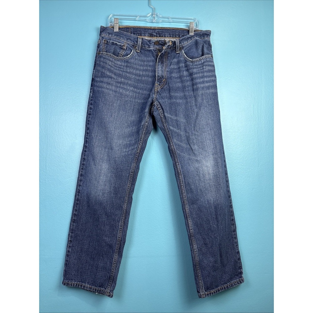 Levis 559 Mens Jeans 33x30 Relaxed Straight Medium Wash Blue Denim Y2K Whisker